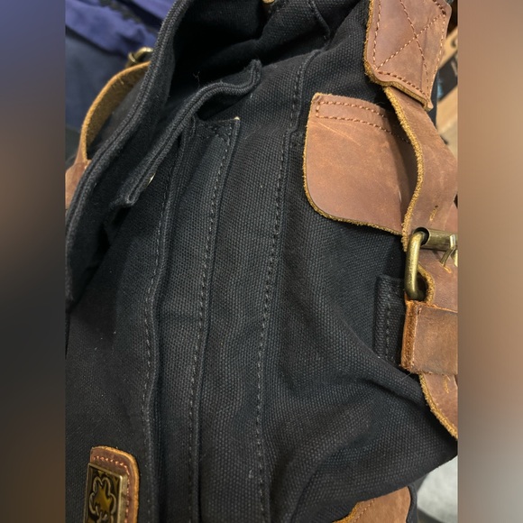 SC COTTON Messenger Crossbody Canvas Leather Bag 20x16” - Picture 11 of 14